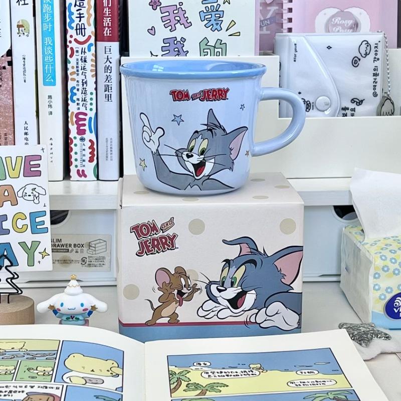 Cat and Mouse Cute Ceramic Mug Couple Coffee Milk Cup Children with Graduated Drinking Cup Birthday Gift
