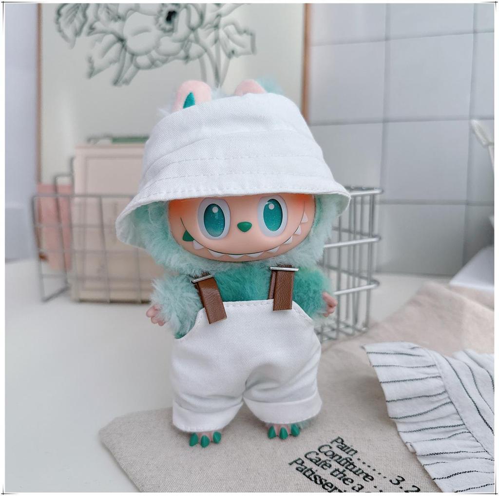 10cm & 17cm Cotton Doll Clothes Replacement Set: Overalls & T-Shirt