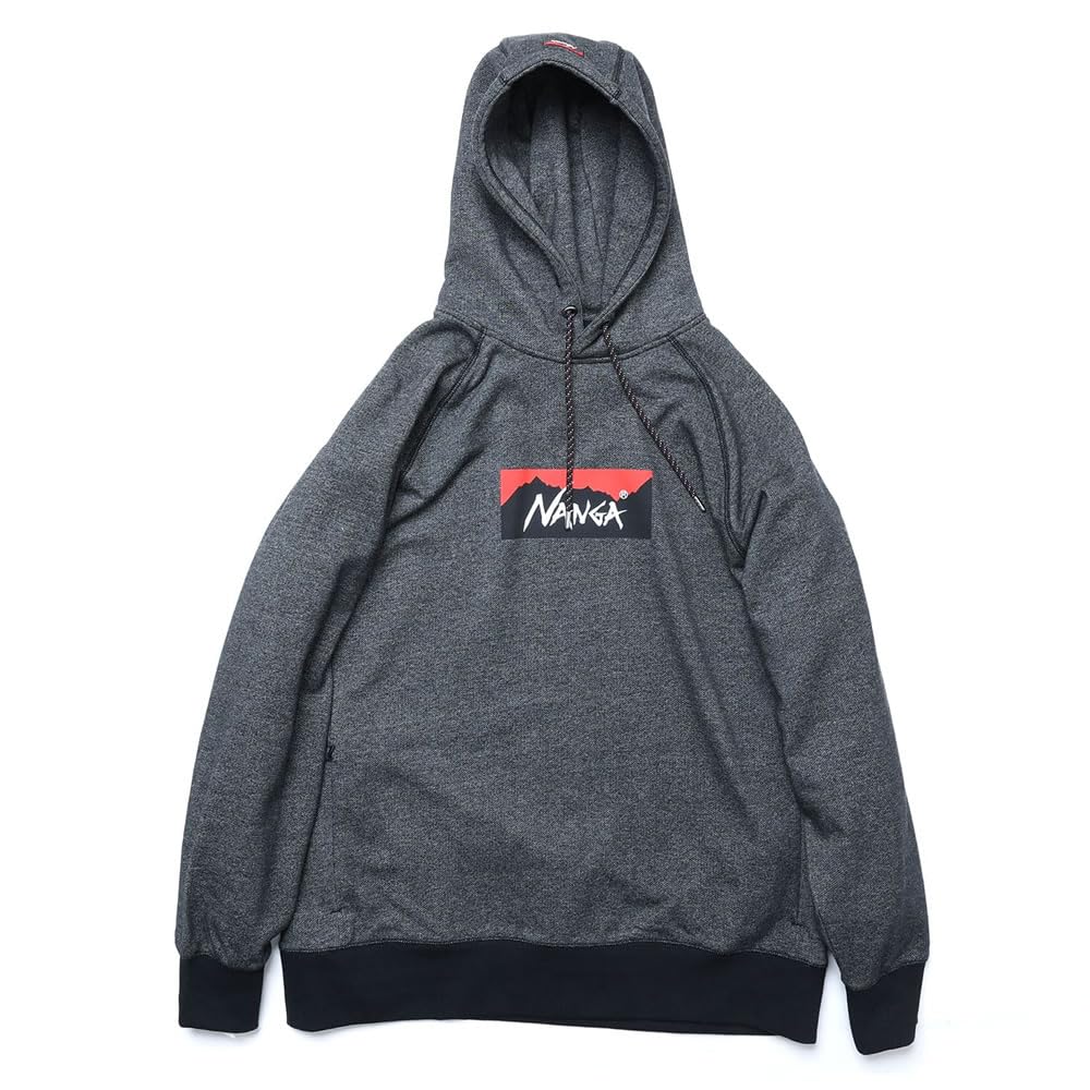 NANGA ECO HYBRID BOX LOGO SWEAT HOODIE (Color: Black) (Size: Small)