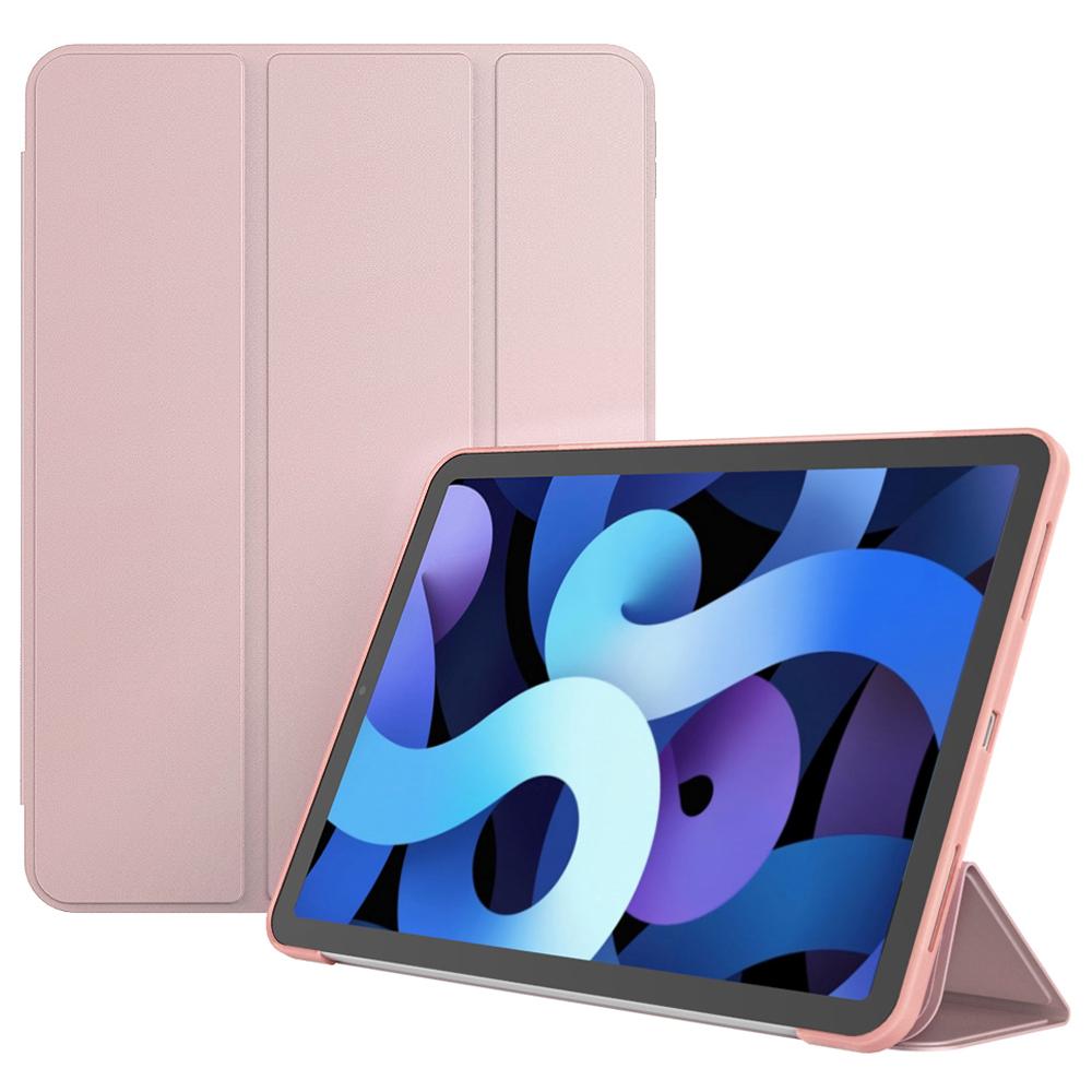 

For iPad Air 11 (2025)/(2024)/Air (2022)/(2020) Case Tri-Fold Stand PU Leather+TPU Tablet Cover Pink