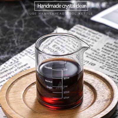 Heat-resistant Glass Measuring Cup Jigger For Espresso Coffee Double-mouthed Ounce Cup 100ml Small Milk Cup With Scale