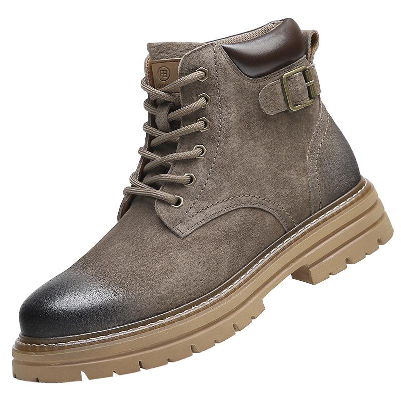 

Дорожная обувь Уличная Натуральная кожа Мужские ботильоны На шнуровке Ботинки челси Мужской Люксовый бренд Толстая подошва Ботинки для ходьбы Дизайнерские 38