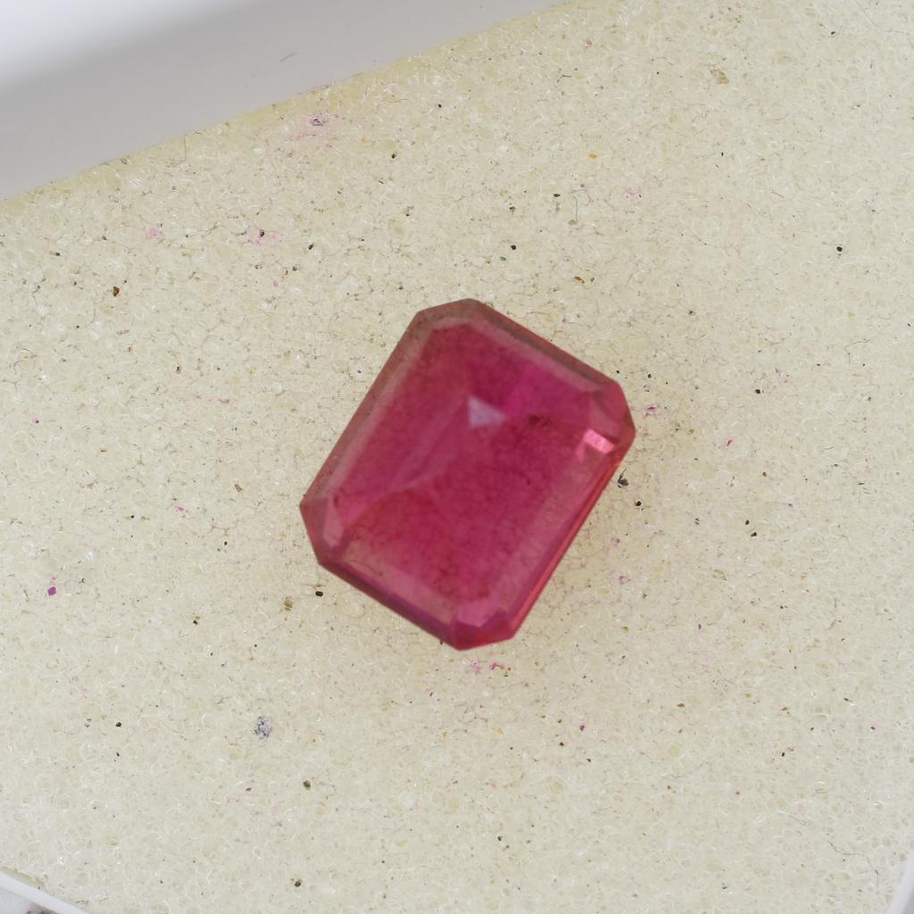 Natural Pink Ruby Loose Gemstone 5.40 Ct Emerald Cut for Jewelry Making and Gem Collections