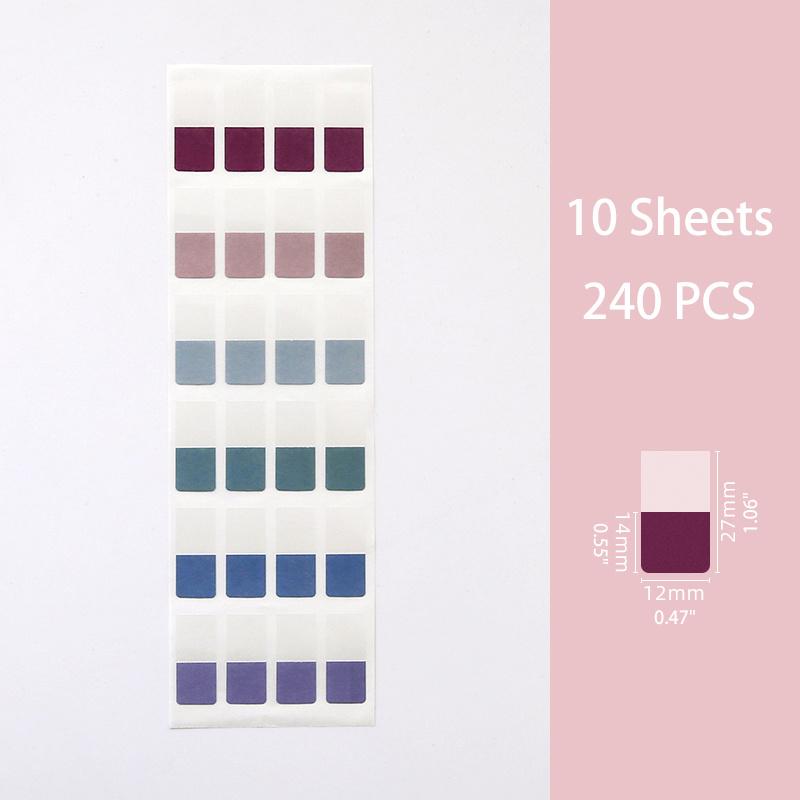 10 Blatt selbstklebende Index-Registerkarten, farbige Buch-Selbstkleberegisterkarten für Notizbücher, Seitenregisterkarten für Notizbücher, Dateiklassifizierung