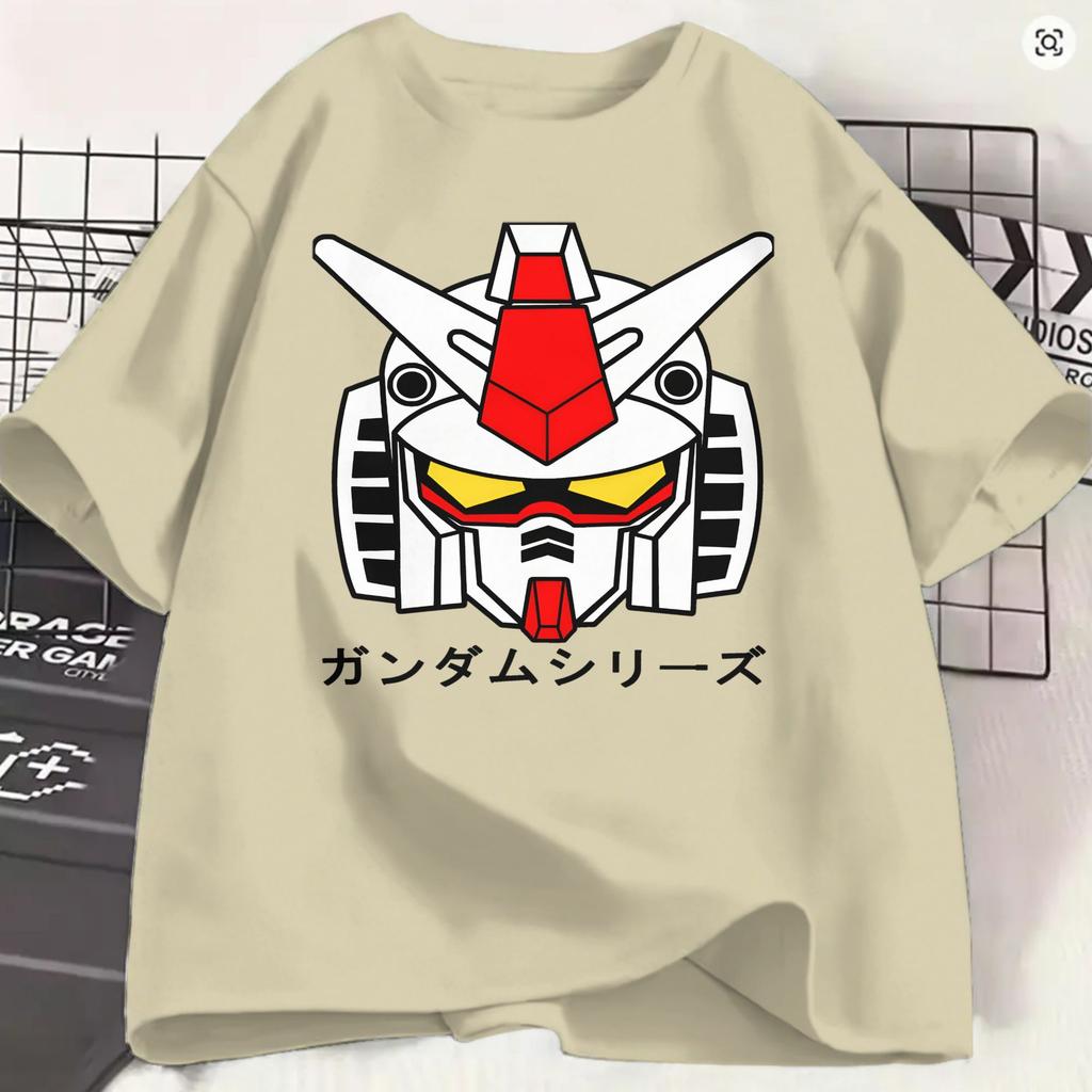 Gundam T Shirt Summer Logo Cotton TShirts For Unisex Trending Casual Tshirt Short Sleeve Y2k Casual Tees