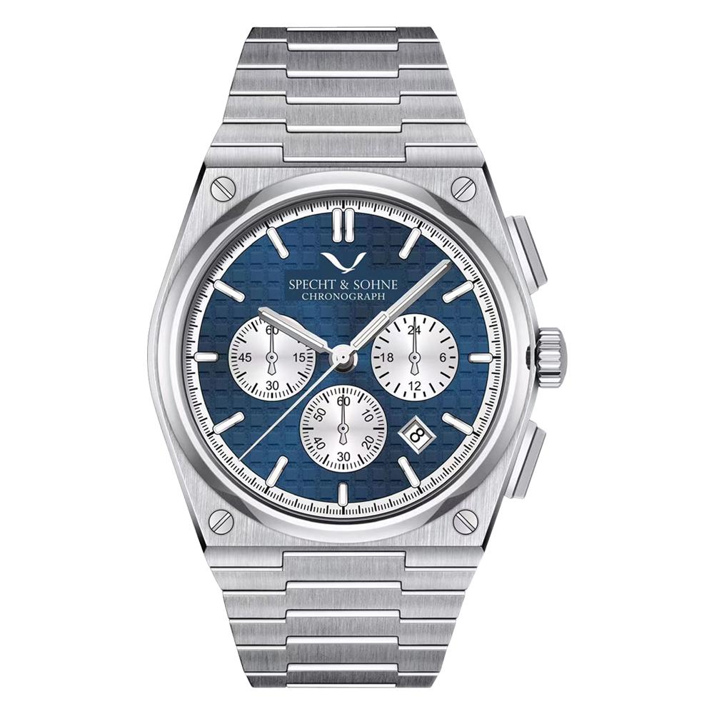 Specht&Sohne New Fashion Watch 41MM Stainless Steel Watch Rose Gold Luminous Male Sport Quartz Wristwatch 50M Waterproof