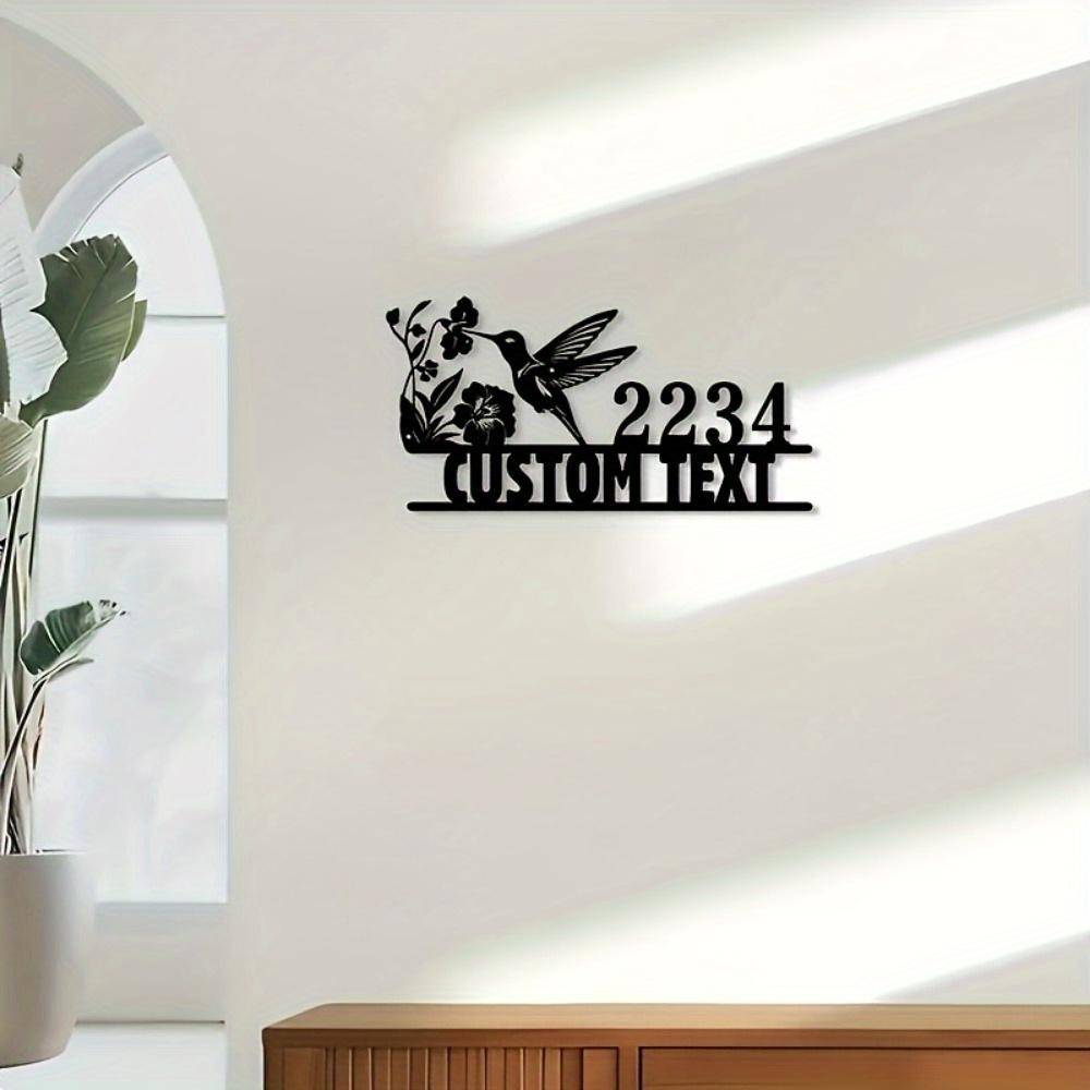 Unique Handcrafted Hummingbird Metal Sign Custom House Number Art Sturdy Indoor Outdoor Reusable Home Gift