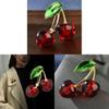 Cherry Fruit Brooch Pin For Women With Metal Finish Fashionable Accessory For Gift Giving