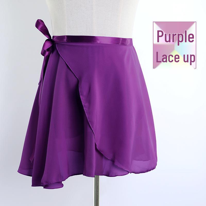 Adult Ballet Dance Chiffon Mesh Skirt with Tie-Up Design