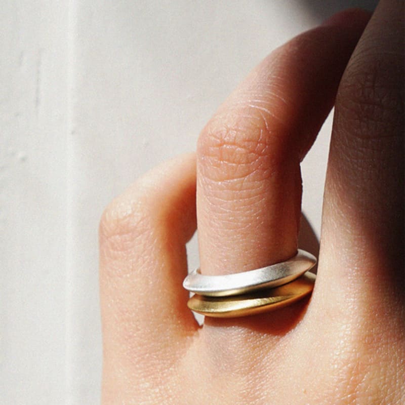 OURPIERRE PLATE RING MATT VERMEIL