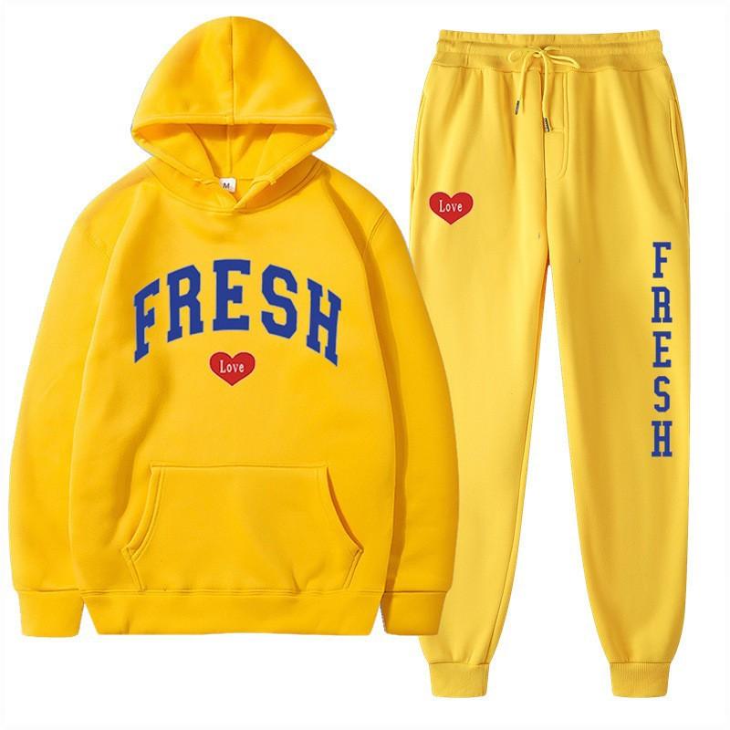 New Spring and Autumn Men's Hoodie Set, Popular In Europe and America, Casual Trend Men's Sweater Set