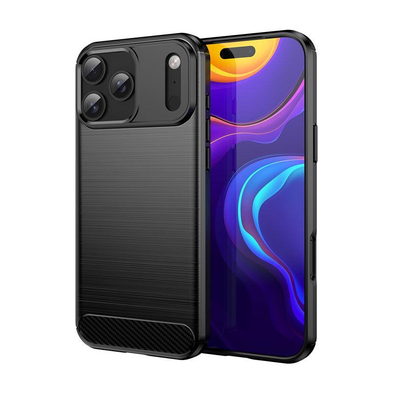 For Cover iPhone 17 Pro Max Case iPhone 17 Air Anti-knock Soft Silicone Carbon Fiber Phone Back Case For iPhone 17 Pro Max Case