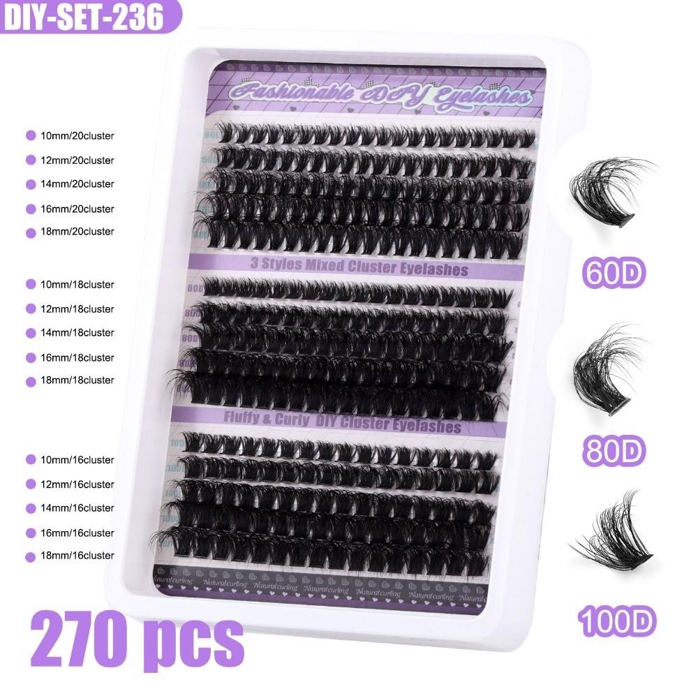 Thick Individual Eyelashes Kit Fluffy Lash Clusters DIY Eyelash Extension Kit Beauty Application SET-236