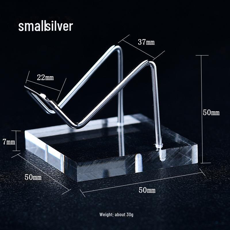 Surový krystalový nefrit minerální displej s akrylovou základnou na stojanu z tepaného železa