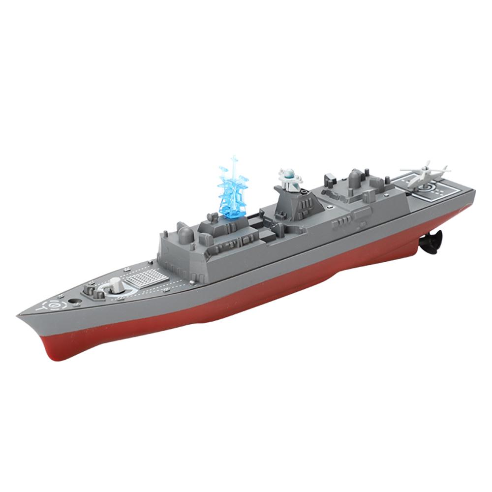 2.4G Remote Control Boat Water Resistant High Speed Simulation Ship Warship Model Rechargeable Battleship Toy for Boys Kids