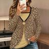 Tops for Women  Leopard Print Long Sleeve Fake Two‑Piece Top Fall Casual Slim Pullover Women's Long Sleeve Top