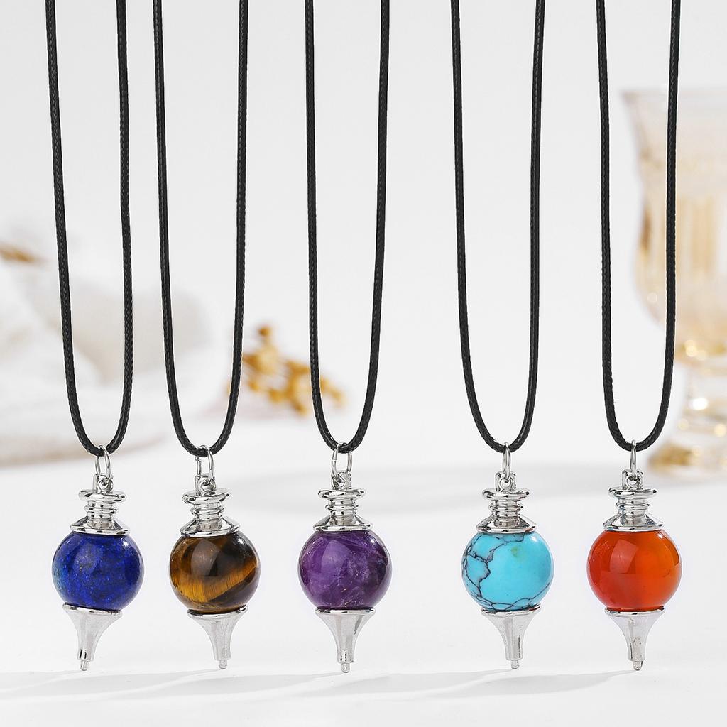 Natural crystal pendant, amethyst, spherical spirit pendant, Bohemian necklace, jewelry