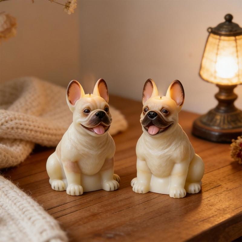 Creative French Bulldog Silicone Candle Mould For Customes Aromatherapys And Decoration