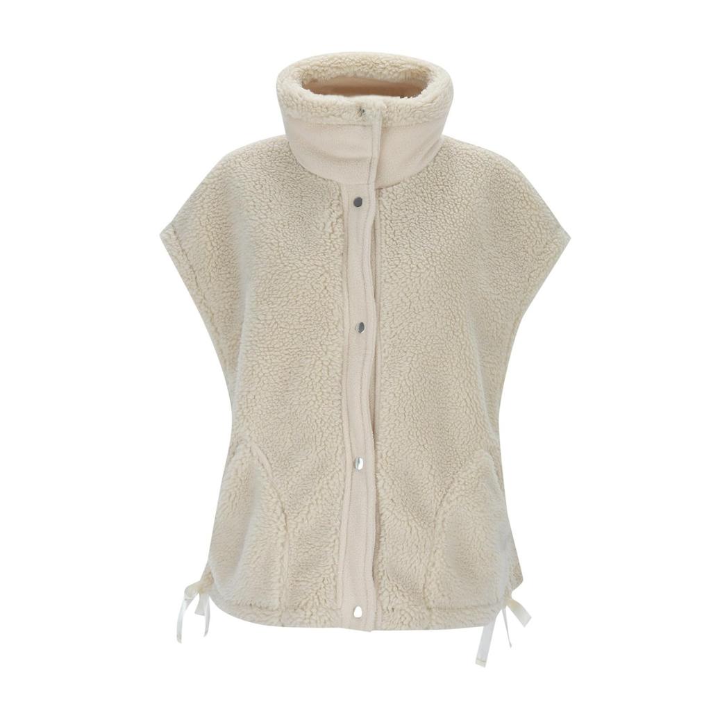 Damen Modische Fleeceweste Übergroße Ärmellose Shearlingjacke Warme Knopfleiste Weste Oberbekleidung