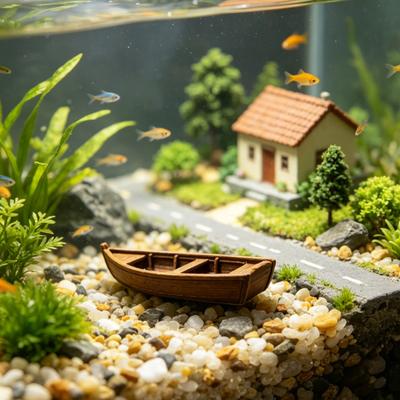 Modelo de Barco de Madera Vintage Impreso en 3D Figurilla de Barco de Pesca Viejo Rústico para Estante de Exhibición Decoración Náutica para Aficionado Pescador Regalo