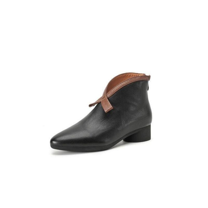 Autumn New Women Short Boots Comfortable Fashion Bow Knot Soft Sole Middle Heel Shoes Height Increase Wear Resistant Ankle Boots