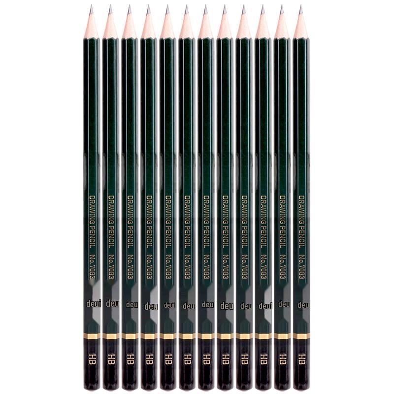 Deli 7083 HB Sketch & Drawing Pencils, Green