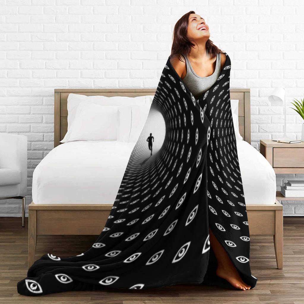 Whirlpool Dizziness Pattern Plush Blanket Girls Boys  Flannel Bedding Throws For Bedroom Warm Soft Custom DIY Quality Gift Idea