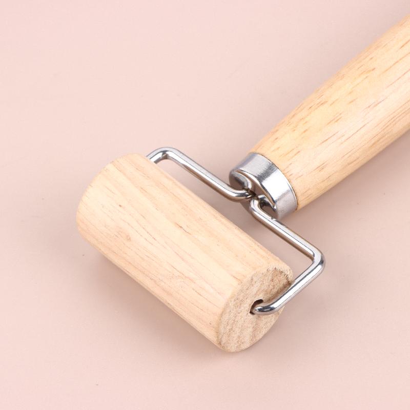 Wooden Dough Roller Nonstick Rolling Pin With Handle For Baking Pastry Pizza Home Cooking Kitchen Supplies Easy Clean