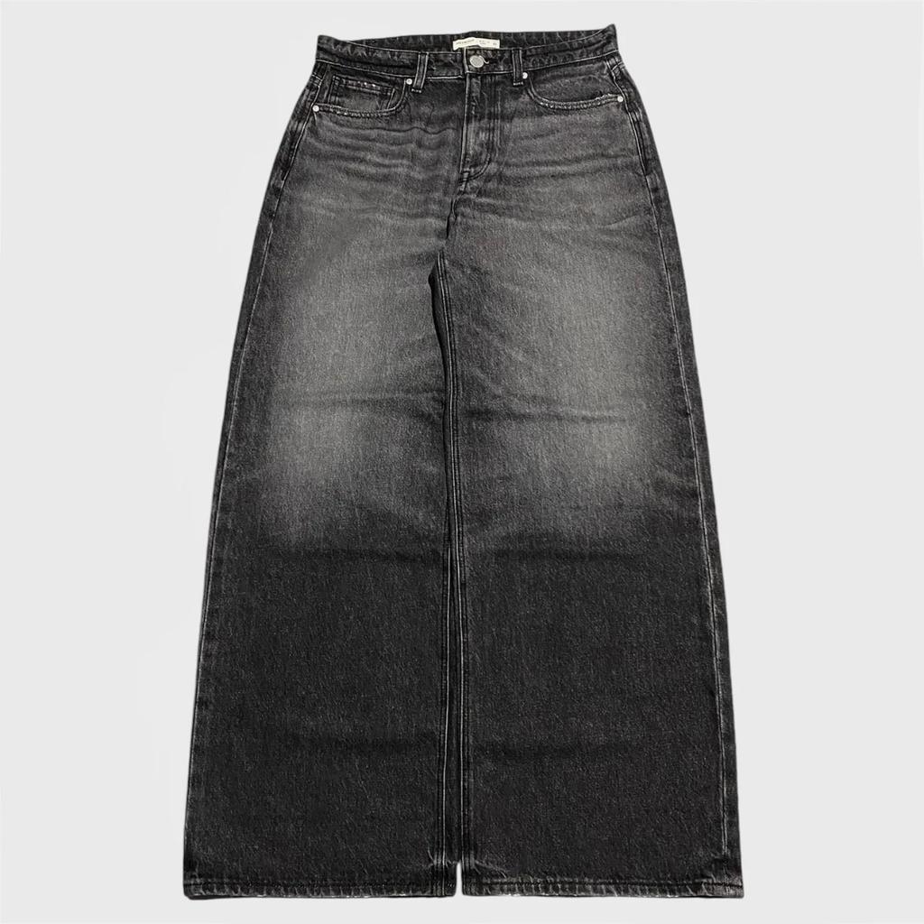 RogueWave American Y2K New Baggy Wide Leg Black Jeans Overszied Men Street Casual Joker Denim Pants Couple Jeans Retro Streetwear