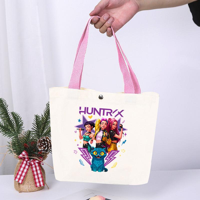 Anime Cartoon Print Student Commuting Trend Handbag Casual Lightweight Canvas Shoulder Bag