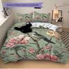 Bird Amidst Floral Branches Print 3Pcs Bedding Setduvet Cover With 2 Bedropillowcase Home Birthday Gift