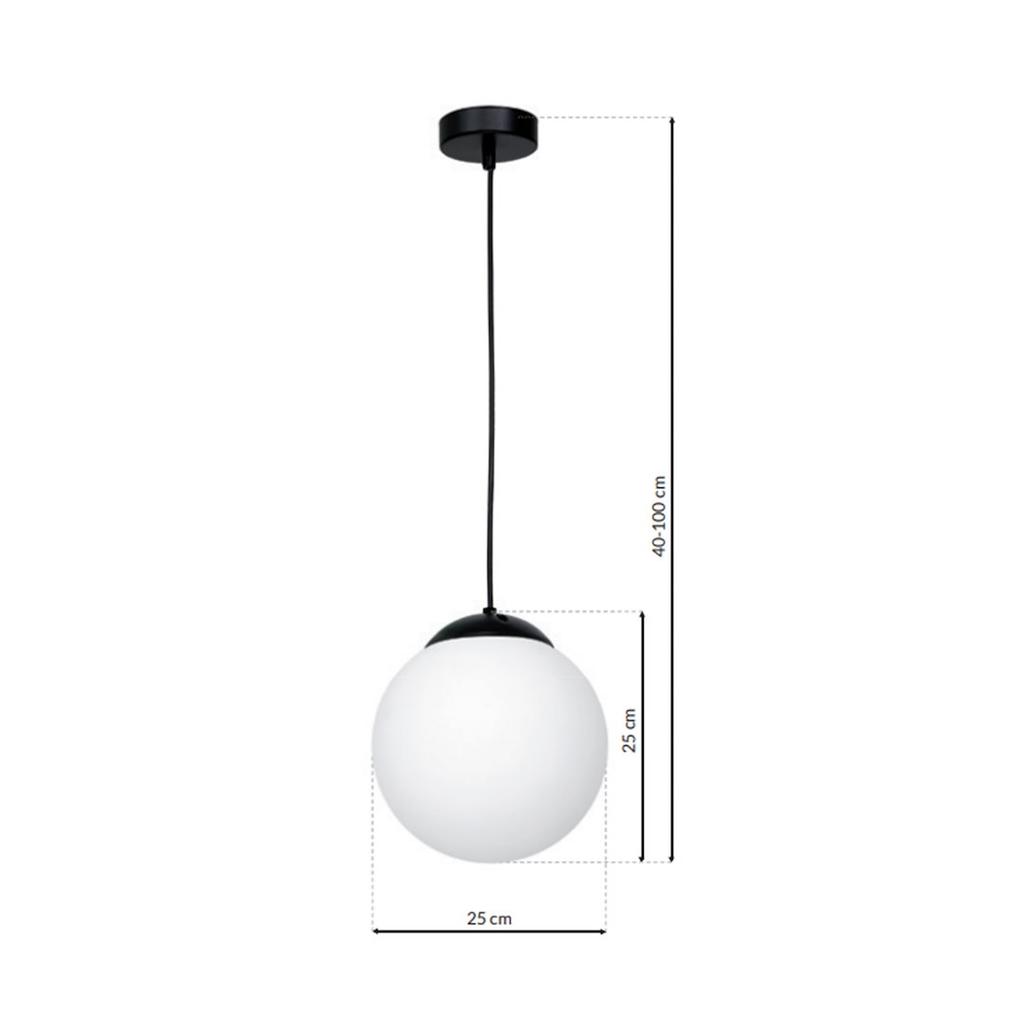 Lampa Wisząca Lima 1 E27 Czarny Milagro Mlp6522