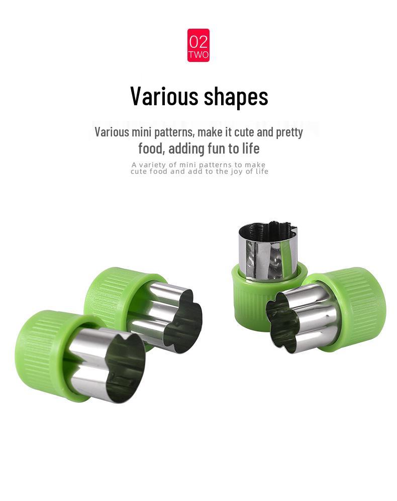 12-Piece Stainless Steel Cookie Cutter Set: Includes Hand Guard, Bow Tie, Vegetable, Animal, Cartoon, Fruit, and Flower Shapes for Home Use.