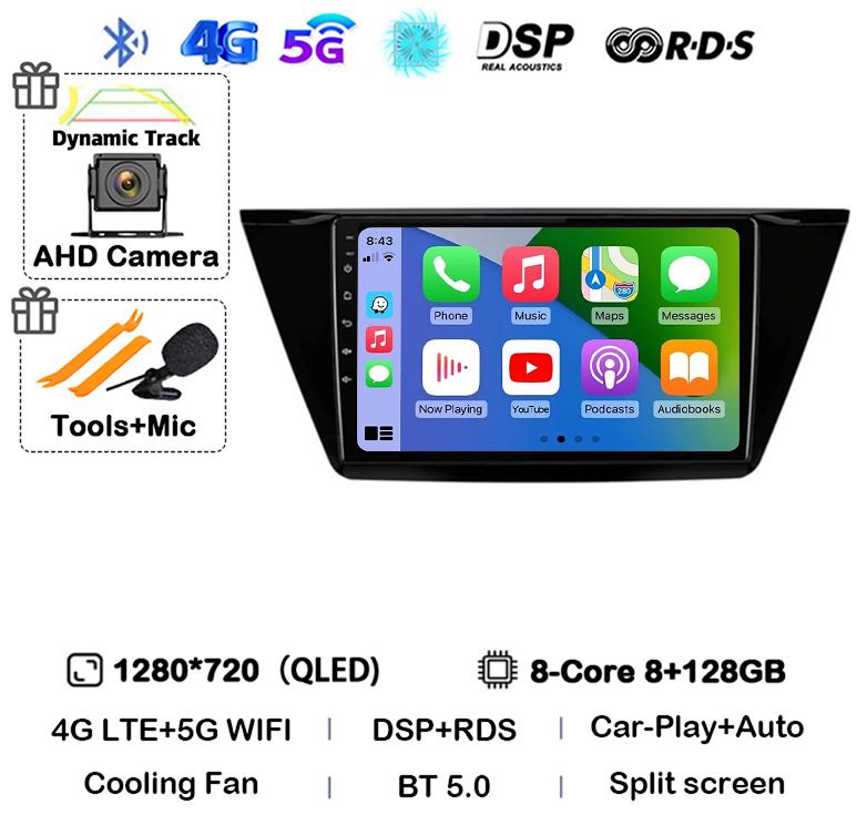 Android 14 WIFI 4G Carplay For Volkswagen TOURAN 2016 2017 2018 Auto Car Radio Multimedia Stereo Video Player GPS Navigation DSP