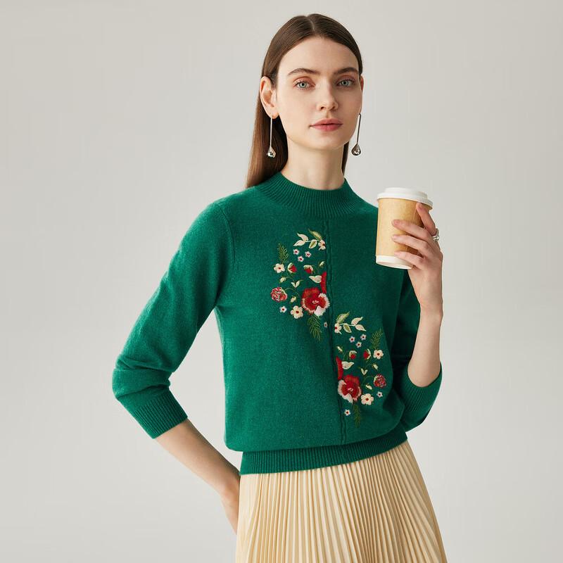 Zhao Jun Women's 100% Cashmere Half-High Collar Sweater