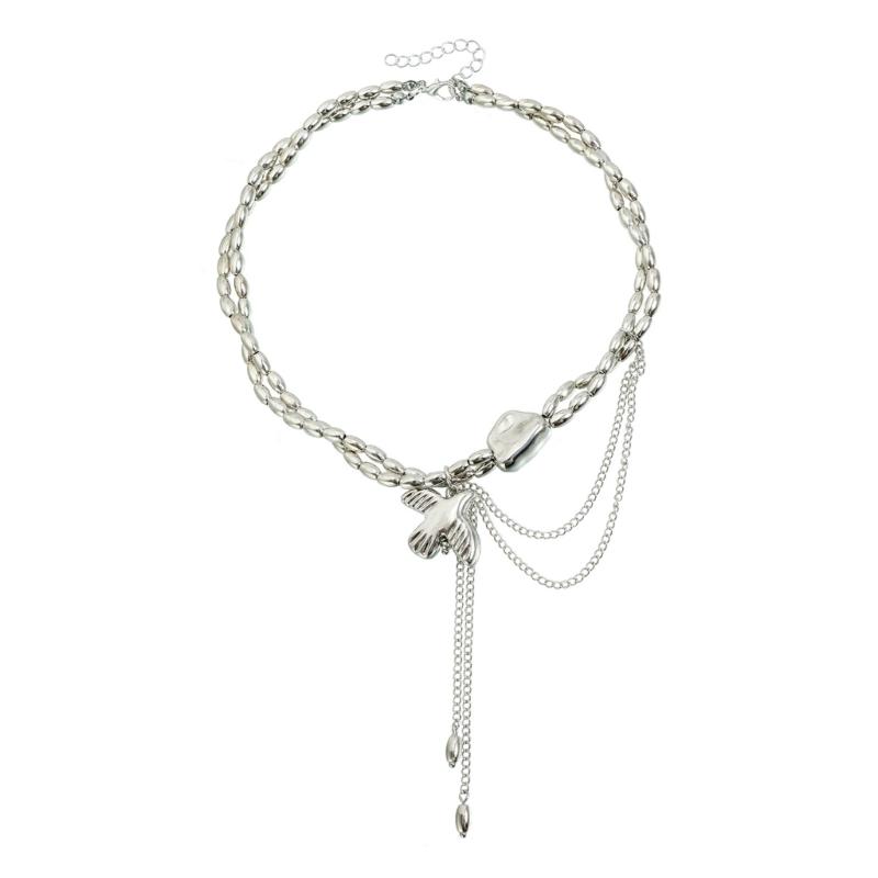 

Artistic Pigeons Tassels Necklace Double Layer Lightweight Comfortable For Women Daily Parties Alloy Resin Jewelry 1
