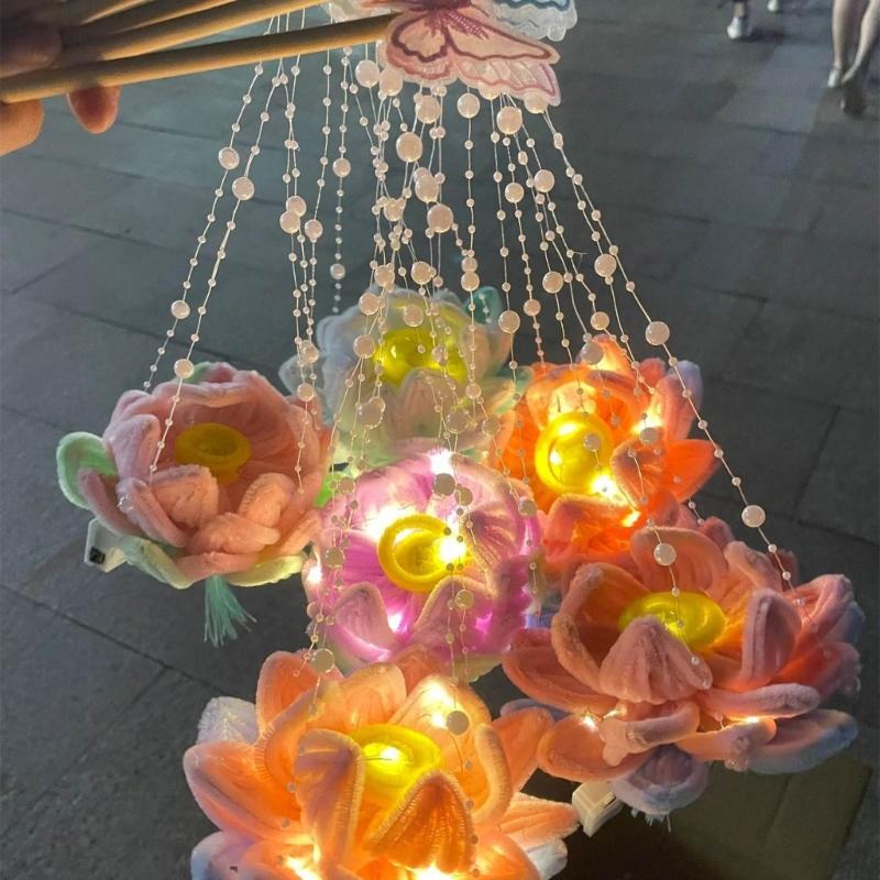 Handheld Lanterns for Traditional Chinese Celebration Waterproof Moon Festival Light with Soft Lighting Home Decoration