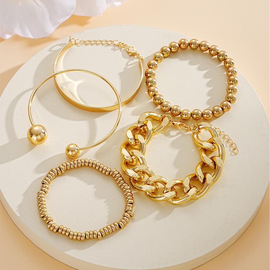 Punk Bracelet For Women 2026 Girls Bracelets & Bangles Set Simple Large Chain Bracelet Hand Ring Fashion Jewelry Accessories New