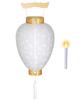 Bon Festival Lantern No. 30, Aikyoku Masu White Pattern, Gifu Lantern with LED Candlelight, for First Bon Festival, 49cm High X 28cm Wide (fire Box