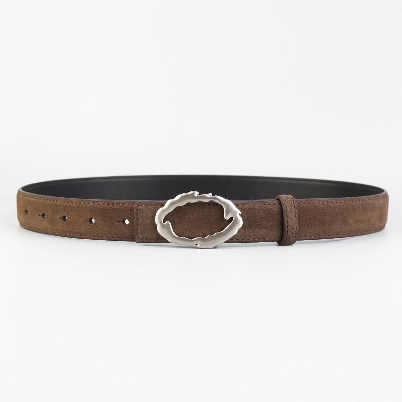 Classic Leather Belt For Women With Alloy Buckle For Casual And Office Wear