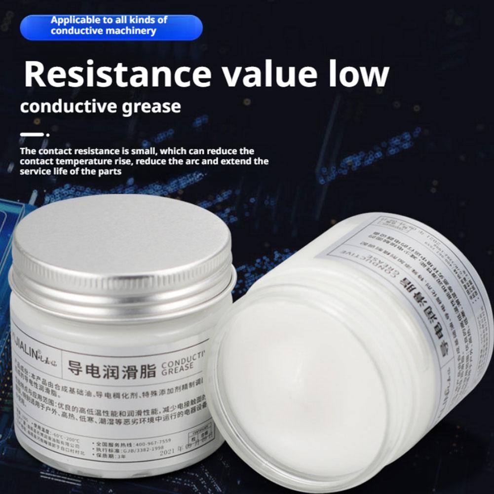 100g Electric Contact Grease Conductive Paste Lubricant Electricity Compound Grease Resistance Value Low Electrical Equipment