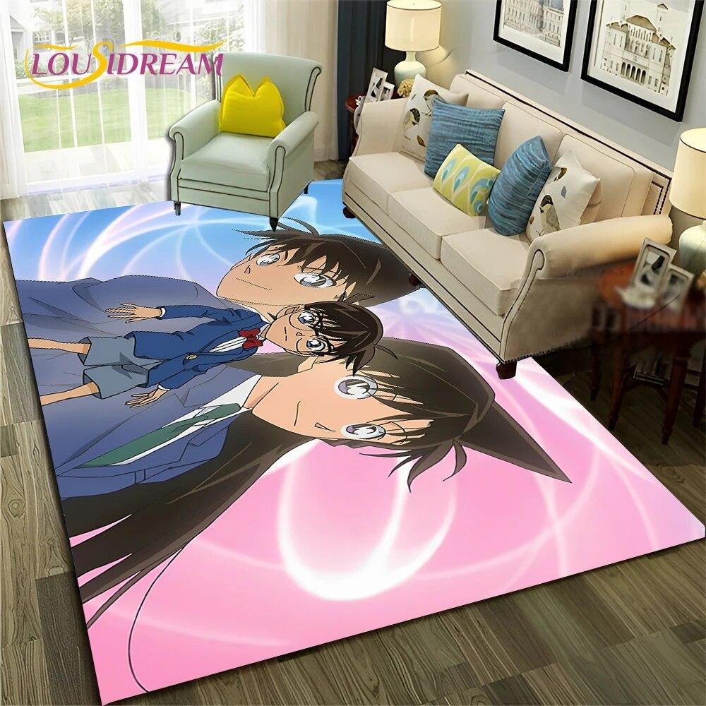 Cartoon HD Detective Conan Anime 3D Carpet Rug for Home Living Room Bedroom Sofa Doormat Decor,Child Area Rug Non-slip Floor Mat
