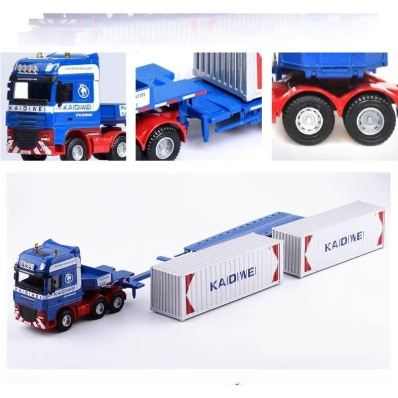 1/50 Plošinový přívěs Přeprava kontejnerů Odtahové vozidlo Hračka Auto pro děti Odlévaný model vozidla Vzdělávací sbírka Dárek Chlapec
