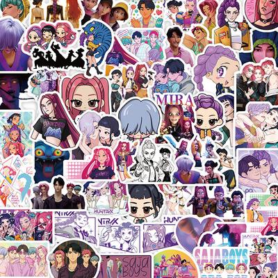 74 ks anime kpop démonů lovci samolepky diy scrapbooking telefon zavazadla skateboard vodotěsné obtisk dekorace