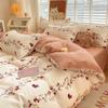 Pastoral Style Plant Cashmere Print Four-piece Bedding Set Dormitory Fresh Bed Sheet Three-piece Set