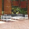 Day and Night - Day and Night Garden Furniture 10 Pieces with White Cushions Solid Pine Wood