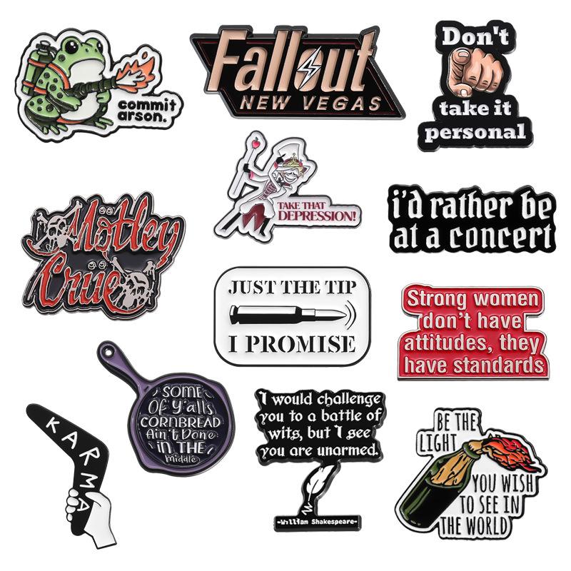 Versatile English Geometric Design,  Clothing Accessories Cartoon Brooches Creative Positive Lapel Badge For Gift