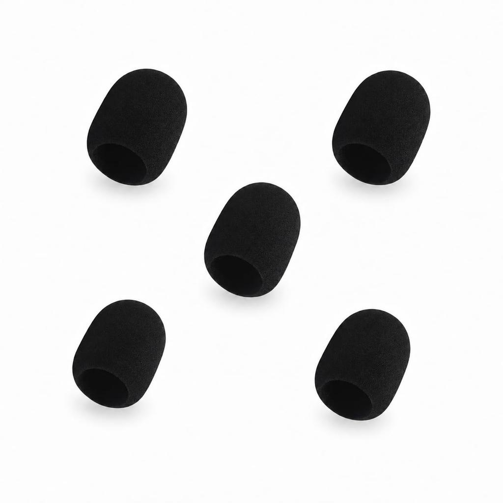 RegiPro B Microphone Windscreen 38mm Inner Microphone Windscreen Cover for Karaoke and Conferences 5-Pack, Black, Diameter,