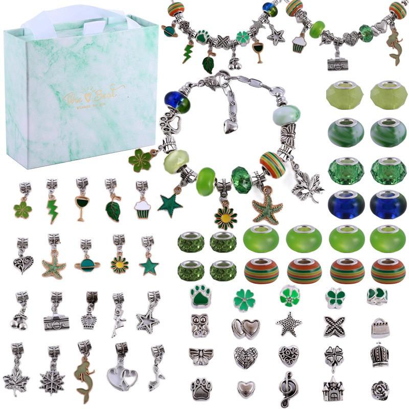 DIY Crystal Bracelet Kit Kids Colorful Unicorn Themed Handmade Jewelry Set With Alloy Charms Heart Butterfly Bow Star Letters