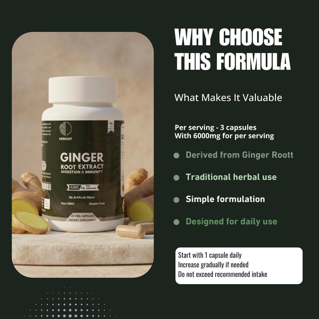 Bio-Ingwerwurzel (Zingiber officinale) Kapseln | 60 Stück